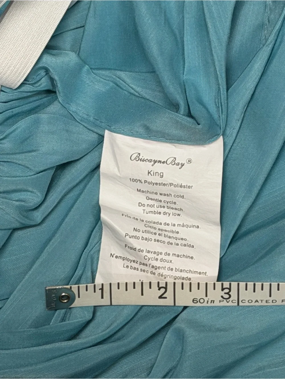Aqua King Bed Skirt, Biscayne Bay. Elegant Ruffled Design